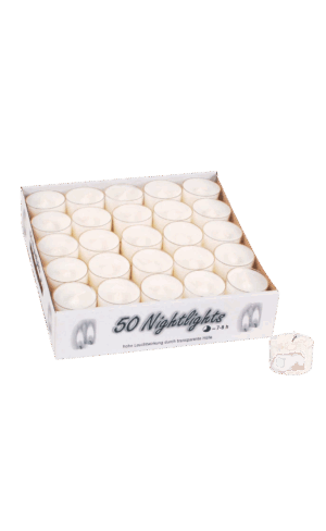 Waxinelichten in plastic houder 8 uur 50 stuks