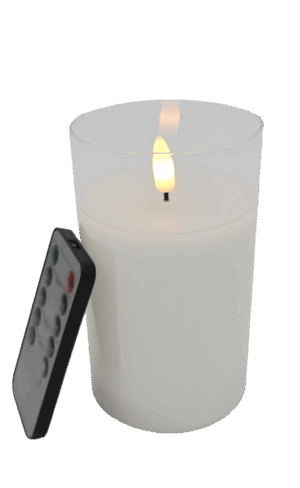 LED Stompkaars Wit In glas met afstandsbediening 75x125 mm