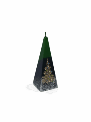 Handgemaakte piramidekaars mediumKerstboom groen 50x150