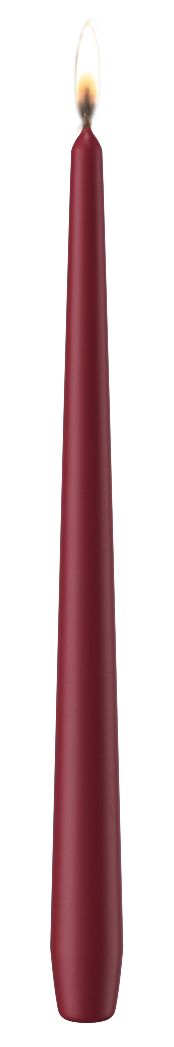 Dinerkaars Spits 25x300 mm / 12 stuks / Bordeaux