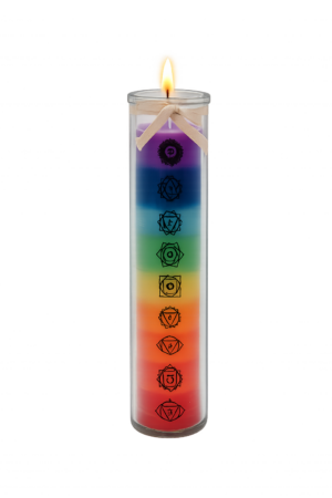 Regenboog Chakra Kaars in Glas – 7 Chakra’s