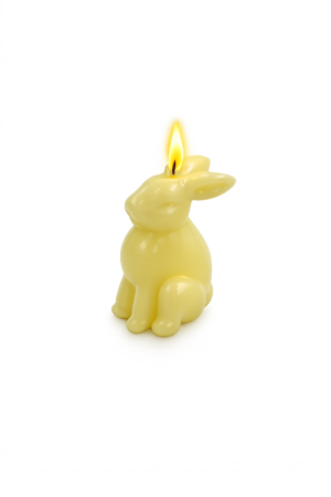 Paashaas kaars geel 12 cm