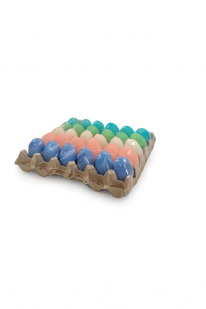 Tray met 30 stuks paaseieren in pasteltinten