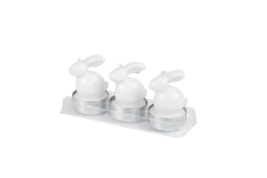 Waxinelicht Paashaas 3 stuks Wit